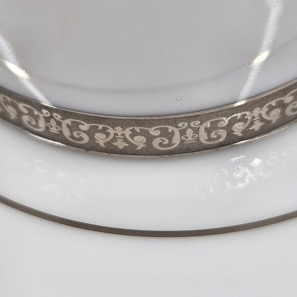 Flat Demitasse Cup & Saucer Set Grand Buffet Classic Platinum by Charter Club - Picture 11 of 12
